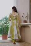 ATTRACTIVE ORGANZA FLORAL PRINT WORK ANARKALI GOWN BOTTOM WITH DUPATTA PARTY WEAR WHOLESALE PRICE ETHNIC GARMENT (5)
