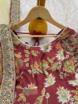 BOLLYWOOD CHINON SILK EMBROIDERY MULTI THREAD & SEQUENCE WITH DIGITAL PRINTS WORK GOWN WITH DUPATTA PARTY WEAR WHOLESALE PRICE ETHNIC GARMENT (4)