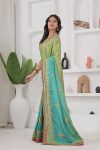 DESIGNER CHINON SILK EMBROIDERY CODING WORK SAREE WITH UNSTITCHED BLOUSE WEDDING WEAR WHOLESALE PRICE ETHNIC GARMENT (9)