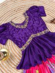 DESIGNER CHINON SILK EMBROIDERY & HAND WORK KID’S TOP LEHENGA PARTY WEAR WHOLESALE PRICE ETHNIC GARMENT (2)