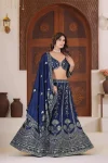 DESIGNER CHINON SILK SEQUENCE AND ZARI EMBROIDERY WORK LEHENGA CHOLI WITH DUPATTA WEDDING WEAR WHOLESALE PRICE ETHNIC GARMENT (16)