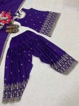 DESIGNER CHINON SILK SEQUENCE EMBROIDERY WORK TOP PATIYALA WITH DUPATTA FESTIVE WEAR WHOLESALE PRICE ETHNIC GARMENT (3)