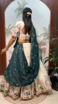 DESIGNER COTTON CHAIN WORK LEHENGA CHOLI WITH DUPATTA WEDDING WEAR WHOLESALE PRICE ETHNIC GARMENT (6)
