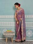 DESIGNER FENDY SOFT NET EMBROIDERY WITH CUTWORK SAREE WITH UNSTITCHED BLOUSE WEDDING WEAR WHOLESALE PRICE ETHNIC GARMENT (9)