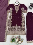 DESIGNER GEORGETTE CODING AND SEQUENCE WITH RIVET MOTI WORK TOP PALAZZO WITH DUPATTA FESTIVE WEAR WHOLESALE PRICE ETHNIC GARMENT (15)