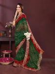 DESIGNER GEORGETTE DIGITAL PRINT WITH CONTRAST PALLU EMBROIDERY WORK SAREE WITH UNSTITCHED BLOUSE FESTIVE WEAR WHOLESALE PRICE ETHNIC GARMENT (6)