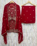 DESIGNER GEORGETTE EMBROIDERY SEQUENCE WORK TOP PALAZZO WITH DUPATTA WEDDING WEAR WHOLESALE PRICE ETHNIC GARMENT (2)