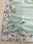 DESIGNER GEORGETTE EMBROIDERY WORK SAREE WITH UNSTITCHED BLOUSE PARTY WEAR WHOLESALE PRICE ETHNIC GARMENT (2)
