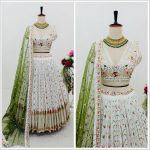DESIGNER GEORGETTE MULTI NEEDLE SEQUENCE EMBROIDERY WORK LEHENGA CHOLI WITH DUPATTA WEDDING WEAR WHOLESALE PRICE ETHNIC GARMENT (4)