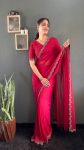 DESIGNER GEORGETTE SWAROVSKI WORK READY TO WEAR SAREE WITH UNSTITCHED BLOUSE PARTY WEAR WHOLESALE PRICE ETHNIC GARMENT (7)