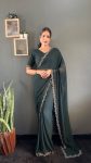 DESIGNER GEORGETTE SWAROVSKI WORK READY TO WEAR SAREE WITH UNSTITCHED BLOUSE PARTY WEAR WHOLESALE PRICE ETHNIC GARMENT (13)