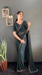 DESIGNER GEORGETTE SWAROVSKI WORK READY TO WEAR SAREE WITH UNSTITCHED BLOUSE PARTY WEAR WHOLESALE PRICE ETHNIC GARMENT (13)