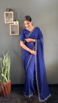 DESIGNER GEORGETTE SWAROVSKI WORK READY TO WEAR SAREE WITH UNSTITCHED BLOUSE PARTY WEAR WHOLESALE PRICE ETHNIC GARMENT (2)