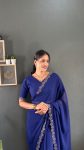 DESIGNER GEORGETTE SWAROVSKI WORK READY TO WEAR SAREE WITH UNSTITCHED BLOUSE PARTY WEAR WHOLESALE PRICE ETHNIC GARMENT (2)