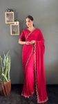 DESIGNER GEORGETTE SWAROVSKI WORK READY TO WEAR SAREE WITH UNSTITCHED BLOUSE PARTY WEAR WHOLESALE PRICE ETHNIC GARMENT (7)