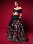 DESIGNER GEORGETTE THREAD AND SEQUENCE WORK LEHENGA CHOLI WITH DUPATTA BLACK