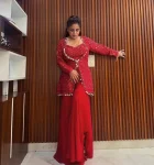 DESIGNER GEORGETTE THREAD & SEQUENCE EMBROIDERY WORK BLOUSE JACKET WITH SHARARA AND DUPATTA MAROON