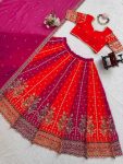 DESIGNER GEORGETTE THREAD WITH SEQUENCE WORK LEHENGA CHOLI WITH DUPATTA WEDDING WEAR WHOLESALE PRICE ETHNIC GARMENT (4)