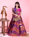 DESIGNER JACQUARD WEAVING WORK KID’S LEHENGA CHOLI WITH DUPATTA FESTIVE WEAR WHOLESALE PRICE ETHNIC GARMENT (4)
