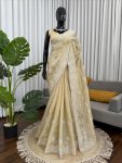 DESIGNER JIMMY CHOO CODING WITH THREAD WORK SAREE WITH UNSTITCHED BLOUSE WEDDING WEAR WHOLESALE PRICE ETHNIC GARMENT (8)