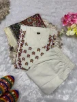 DESIGNER KHADI COTTON EMBROIDERY WORK TOP BOTTOM WITH DUPATTA FESTIVE WEAR WHOLESALE PRICE ETHNIC GARMENT (1)