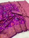 DESIGNER LICHI SILK JACQUARD WORK SAREE WITH UNSTITCHED BLOUSE FESTIVE WEAR WHOLESALE PRICE ETHNIC GARMENT (2)