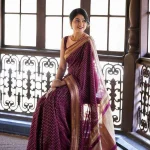 DESIGNER LICHI SILK JACQUARD WORK SAREE WITH UNSTITCHED BLOUSE FESTIVE WEAR WHOLESALE PRICE ETHNIC GARMENT (1)