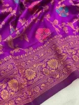 DESIGNER LICHI SILK JACQUARD WORK SAREE WITH UNSTITCHED BLOUSE FESTIVE WEAR WHOLESALE PRICE ETHNIC GARMENT (2)