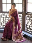 DESIGNER LICHI SILK JACQUARD WORK SAREE WITH UNSTITCHED BLOUSE FESTIVE WEAR WHOLESALE PRICE ETHNIC GARMENT (1)