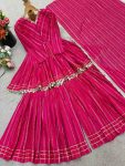 DESIGNER MAL CHANDERI REAL MIRROR WITH HANDWORK TOP SHARARA WITH DUPATTA PARTY WEAR WHOLESALE PRICE ETHNIC GARMENT (2)