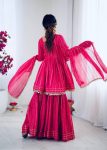 DESIGNER MAL CHANDERI REAL MIRROR WITH HANDWORK TOP SHARARA WITH DUPATTA PARTY WEAR WHOLESALE PRICE ETHNIC GARMENT (2)