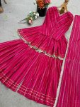 DESIGNER MAL CHANDERI REAL MIRROR WITH HANDWORK TOP SHARARA WITH DUPATTA PARTY WEAR WHOLESALE PRICE ETHNIC GARMENT (2)
