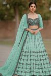 DESIGNER NET CHAIN WORK LEHENGA CHOLI WITH DUPATTA RAMA