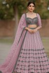 DESIGNER NET CHAIN WORK LEHENGA CHOLI WITH DUPATTA BABY PINK