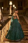 DESIGNER NET RAINBOW SEQUENCE & DORI WORK LEHENGA CHOLI WITH DUPATTA RECEPTION WEAR WHOLESALE PRICE ETHNIC GARMENT (2)