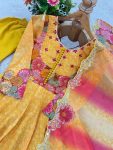 DESIGNER ORGANZA EMBROIDERY SEQUENCE WORK WITH DIGITAL PRINT WORK GOWN BOTTOM WITH DUPATTA FESTIVE WEAR WHOLESALE PRICE ETHNIC GARMENT (3)