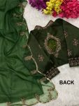 DESIGNER ORGANZA HANDWORK, CUTWORK WITH ZARDOSI AND SEQUENCE WORK SAREE WITH UNSTITCHED BLOUSE PARTY WEAR WHOLESALE PRICE ETHNIC GARMENT (7)