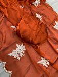 DESIGNER RANGOLI SILK EMBROIDERY SEQUENCE WITH CUTWORK BORDER WORK SAREE WITH UNSTITCHED BLOUSE WEDDING WEAR WHOLESALE PRICE ETHNIC GARMENT (4)