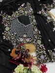 DESIGNER RANGOLI SILK SEQUENCE AND THREAD EMBROIDERY WORK SAREE WITH UNSTITCHED BLOUSE WEDDING WEAR WHOLESALE PRICE ETHNIC GARMENT (3)