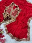 DESIGNER RANGOLI SILK SEQUENCE EMBROIDERY WORK LACE BORDER WORK SAREE WITH UNSTITCHED BLOUSE WEDDING WEAR WHOLESALE PRICE ETHNIC GARMENT (3)