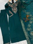 DESIGNER ROMAN SILK CODING EMBROIDERY WITH SEQUENCE WORK TOP BOTTOM WITH DUPATTA FESTIVE WEAR WHOLESALE PRICE ETHNIC GARMENT (10)
