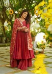 DESIGNER SHIMMER SILK EMBROIDERY SEQUENCE WORK GOWN PALAZZO WITH DUPATTA PARTY WEAR WHOLESALE PRICE ETHNIC GARMENT (3)