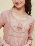 DESIGNER SILK BLEND EMBROIDERY SEQUENCE WORK KID’S GOWN WITH DUPATTA FESTIVE WEAR WHOLESALE PRICE ETHNIC GARMENT (15)