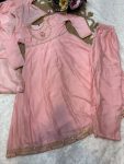 DESIGNER SILK BLEND EMBROIDERY SEQUENCE WORK KID’S GOWN WITH DUPATTA FESTIVE WEAR WHOLESALE PRICE ETHNIC GARMENT (15)