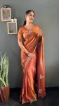 DESIGNER SPACE SILK SWAROWSKI &CUT WORK READY TO WEAR SAREE WITH UNSTITCHED BLOUSE PARTY WEAR WHOLESALE PRICE ETHNIC GARMENT (2)