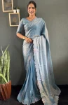 DESIGNER SPACE SILK SWAROWSKI &CUT WORK READY TO WEAR SAREE WITH UNSTITCHED BLOUSE PARTY WEAR WHOLESALE PRICE ETHNIC GARMENT (7)