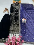 DESIGNER VELEVET SEQUENCE & ZARI EMBROIDERY WORK TOP PALAZZO WITH DUPATTA FESTIVE WEAR WHOLESALE PRICE ETHNIC GARMENT (3)