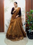 DESIGNER VELVET CUT DANA HAND WORK CHOLI WITH TWILL NET LEHENGA AND DUPATTA FESTIVE WEAR WHOLESALE PRICE ETHNIC GARMENT (1)