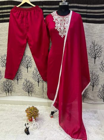 DESIGNER VICHITRA SILK EMBRODARY BEADS WORK TOP BOTTOM WITH DUPATTA RANI
