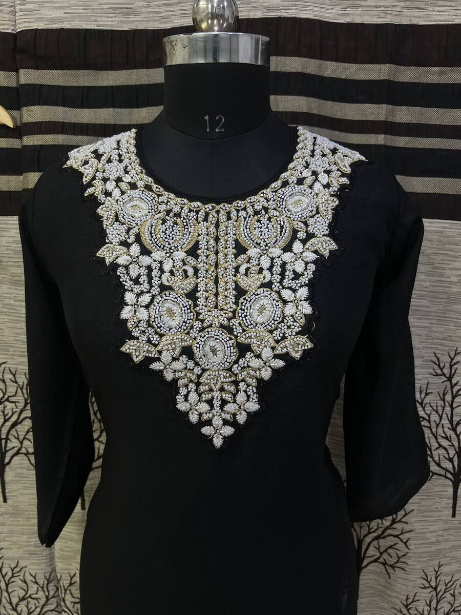 DESIGNER VICHITRA SILK EMBRODARY BEADS WORK TOP BOTTOM WITH DUPATTA FESTIVE WEAR WHOLESALE PRICE ETHNIC GARMENT (5)